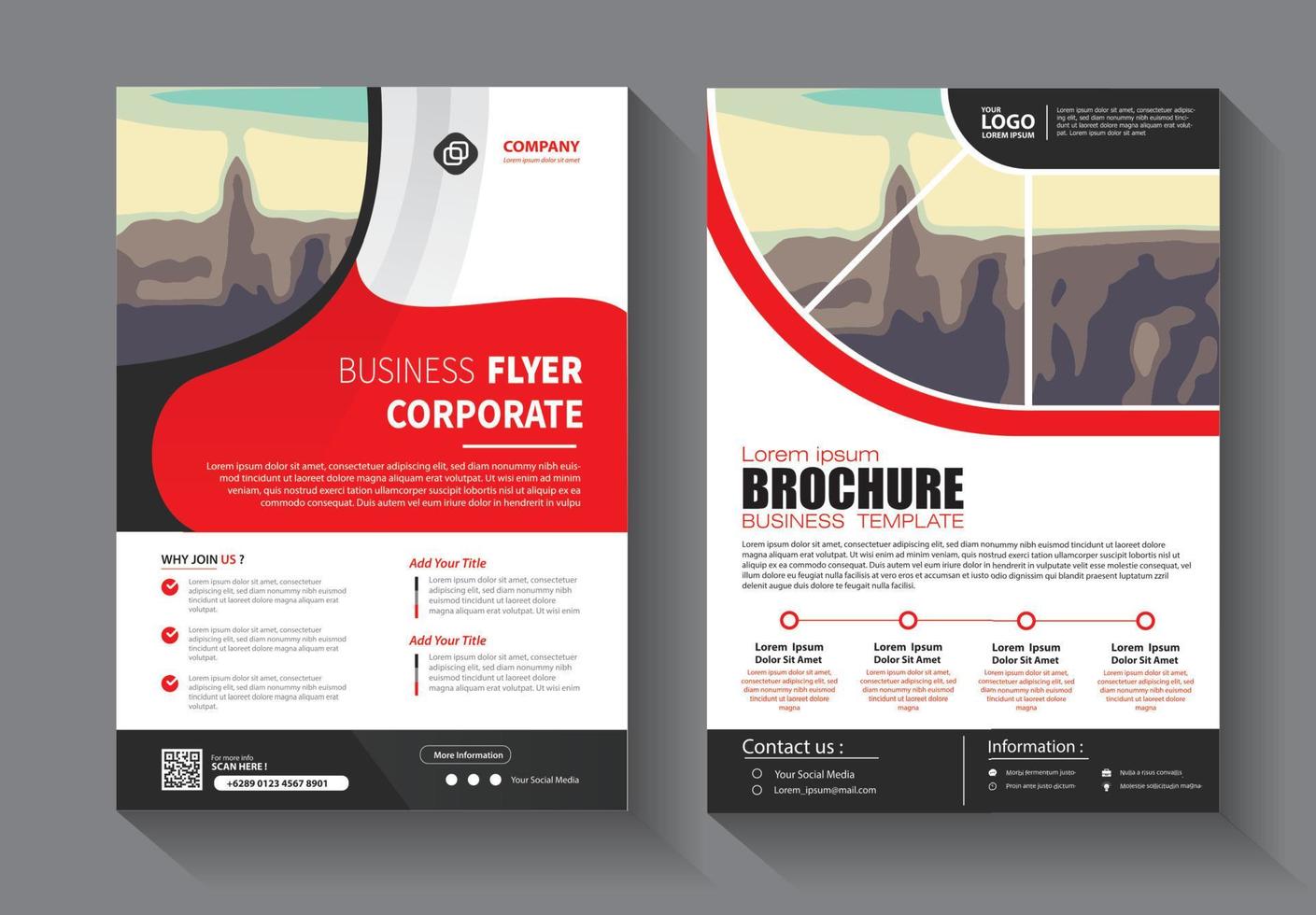 brochure flyer business template with modern idea vector