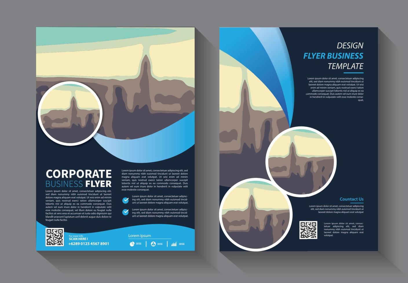 brochure flyer business template with modern idea vector