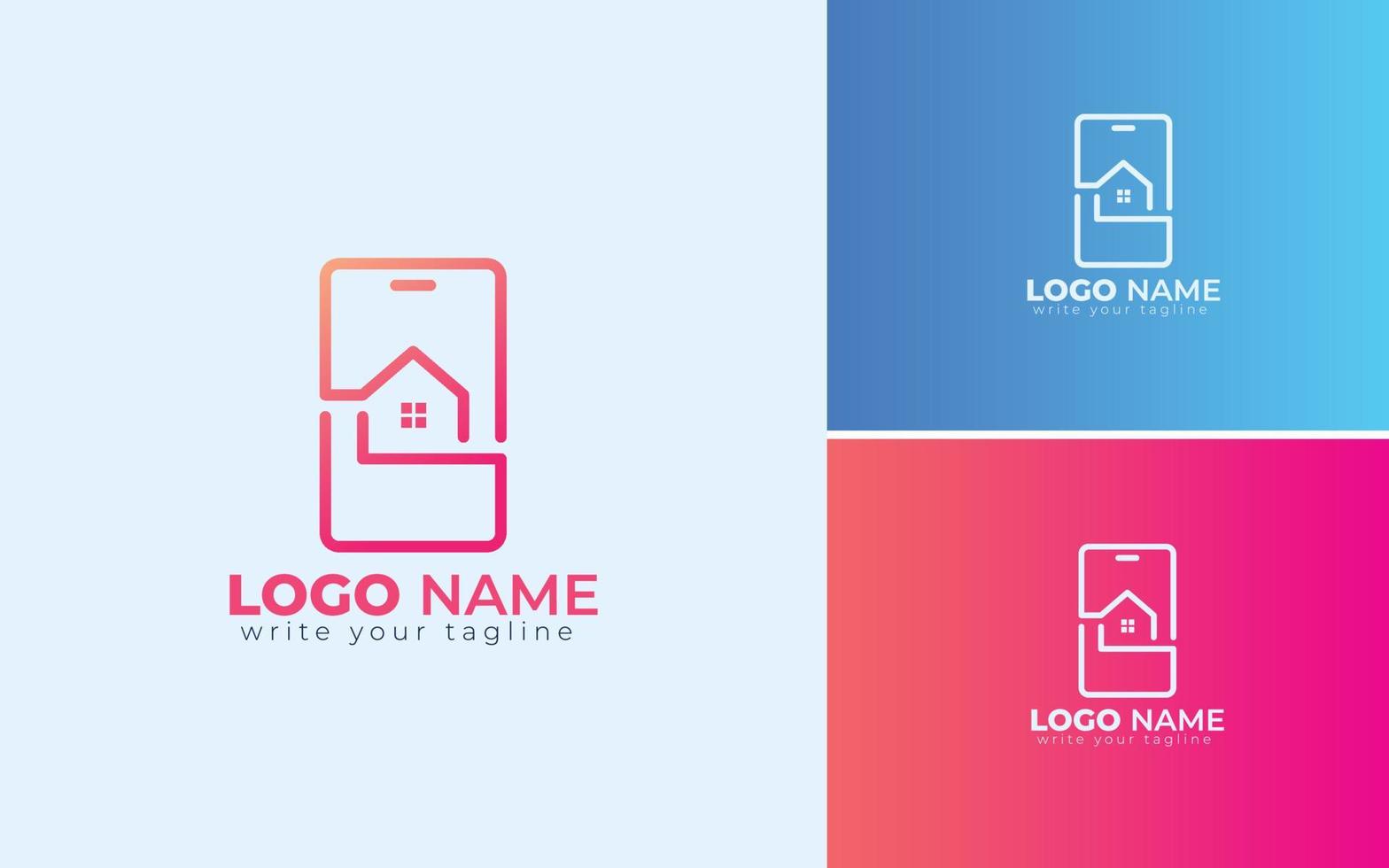 Digital Home Logo Design Concept For Technology Real Estate Logo. vector