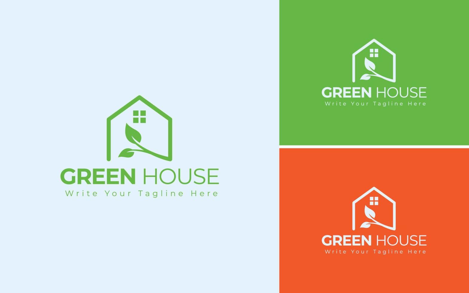 Green Real Estate Logo Design Template Concept For Leave vector