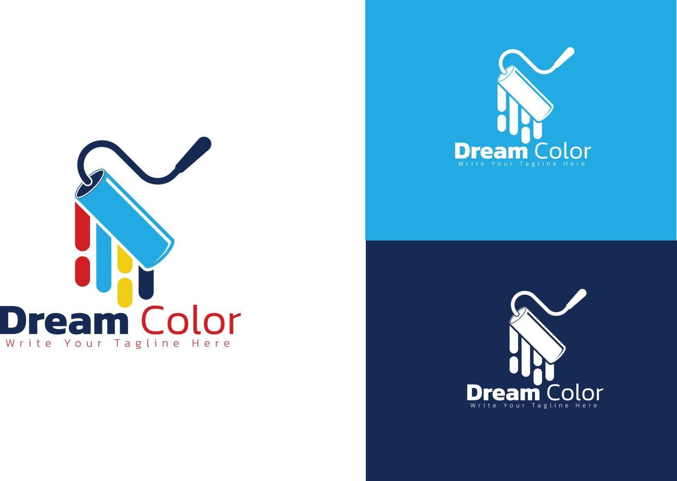 Paint Brush Logo Design, Concept For Home Decoration, Painting Service, House Construction vector