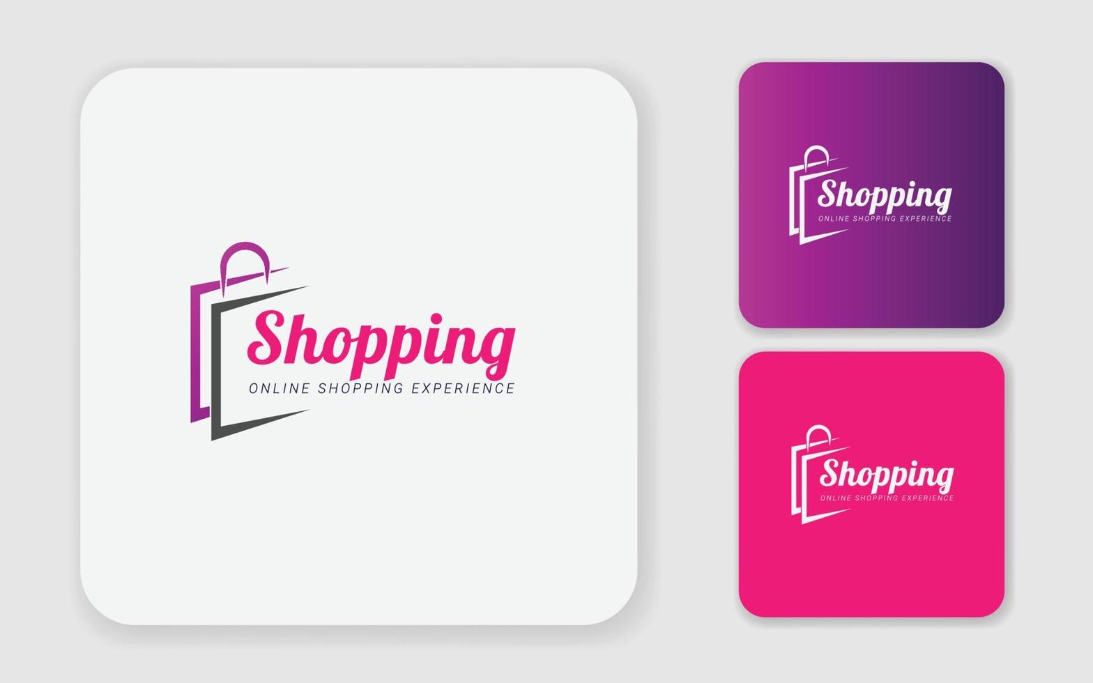plantilla de diseño de logotipo de compras con una bolsa vector