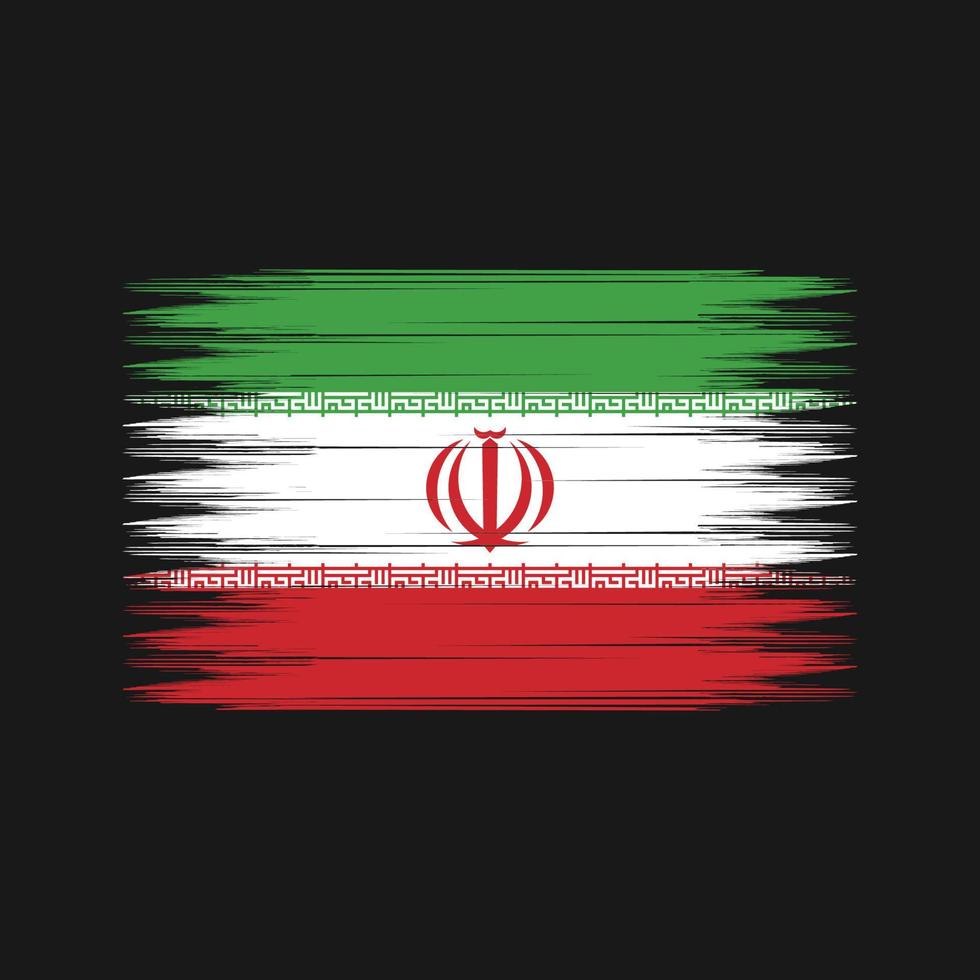 cepillo de la bandera de irán. bandera nacional vector