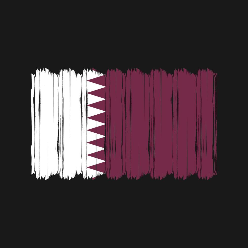 vector de pincel de bandera de qatar. diseño de vector de pincel de bandera nacional