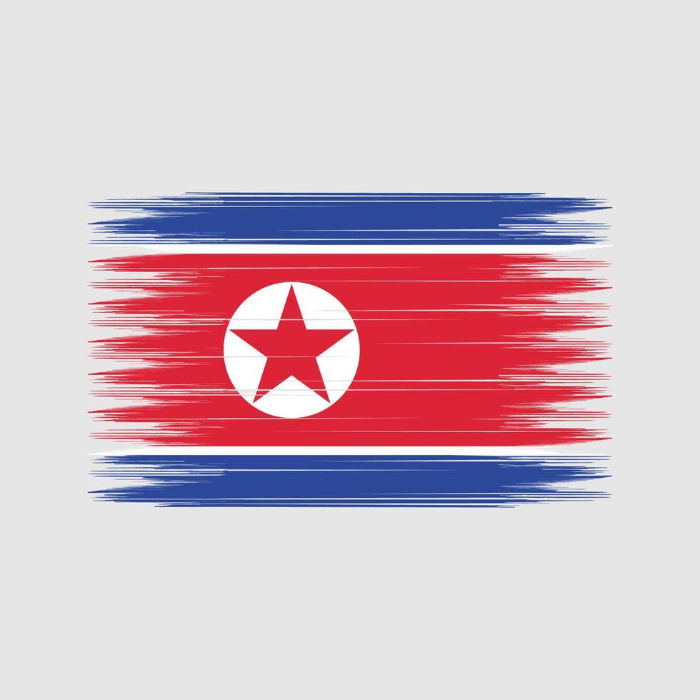 pincel de bandera de corea del norte. bandera nacional vector