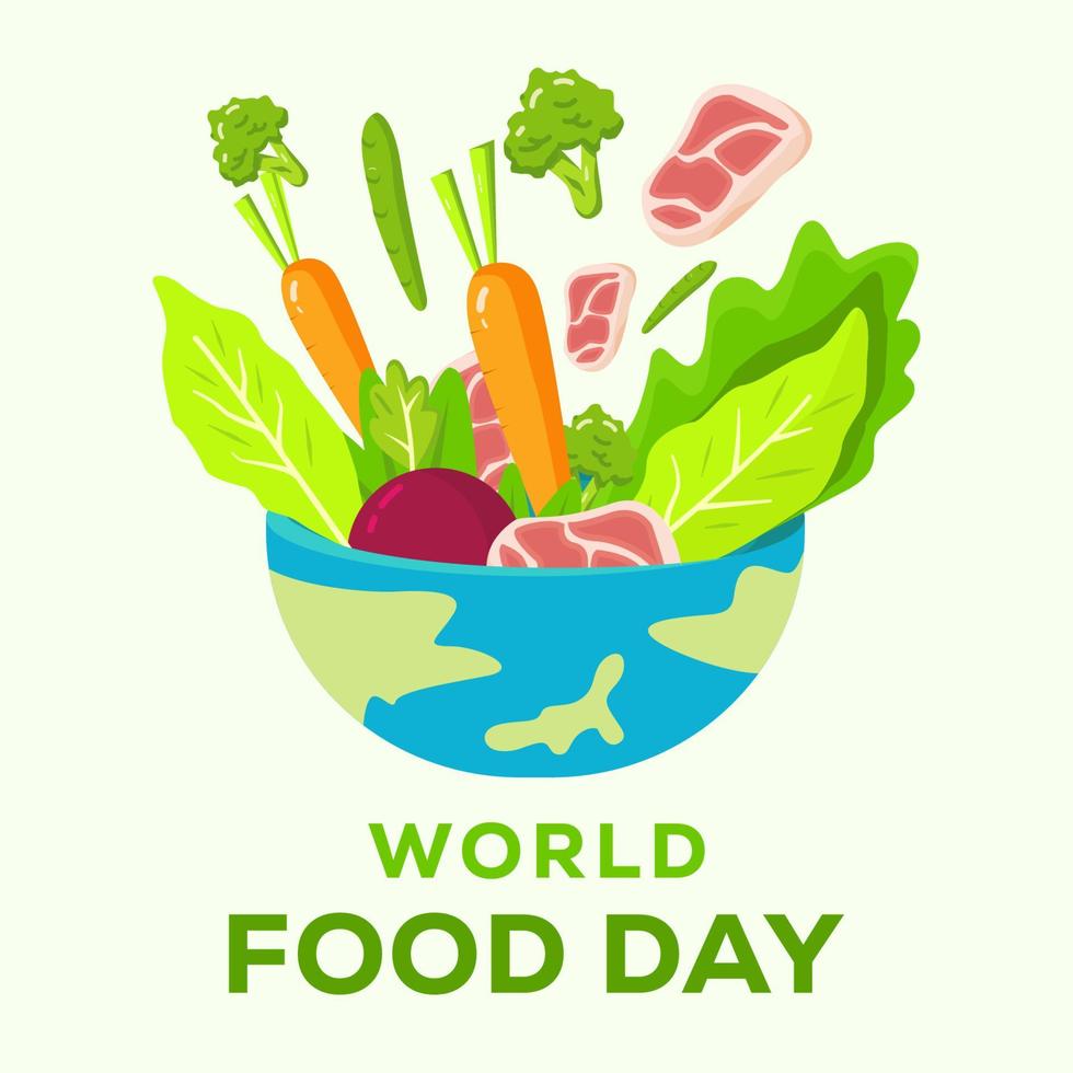 Ilustraciones de world food day flat design vector