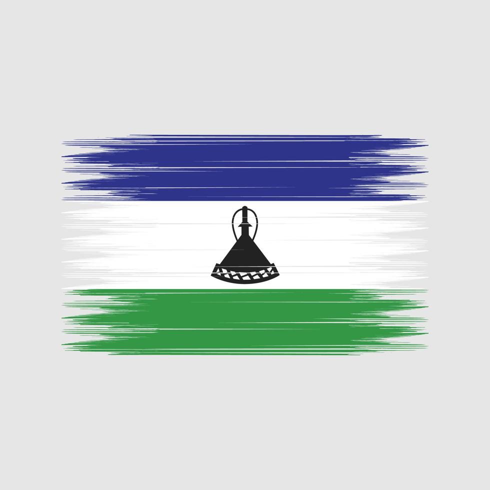 Lesotho Flag Brush. National Flag vector