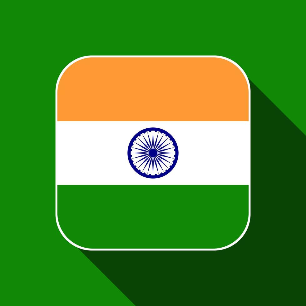 India flag, official colors. Vector illustration.