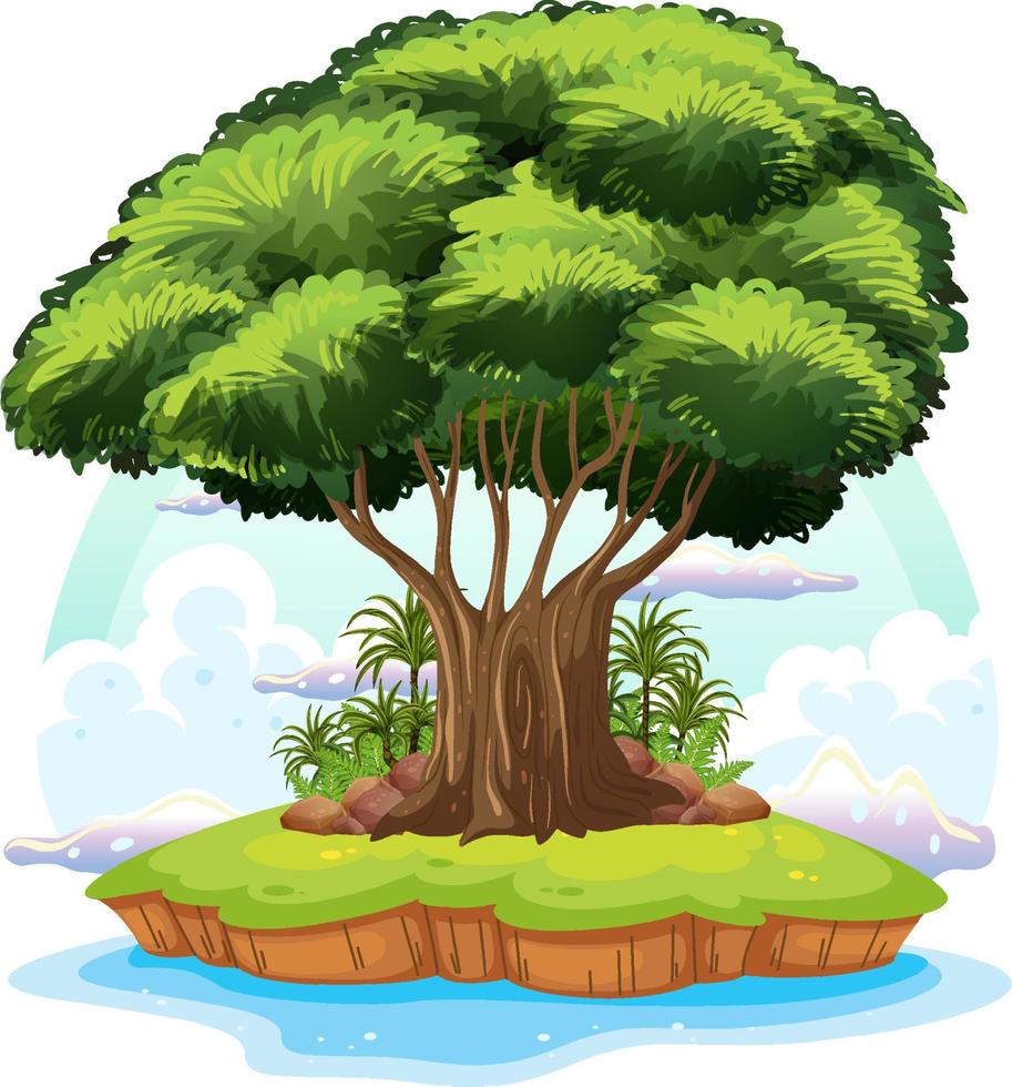 Big tree isolated cartoon vector