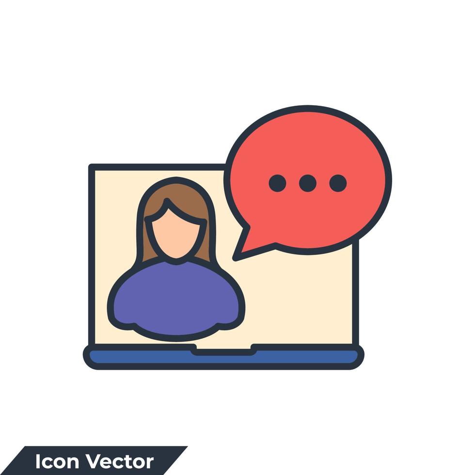Ilustración de vector de logotipo de icono de curso en línea. plantilla de símbolo de recursos educativos para la colección de diseño gráfico y web