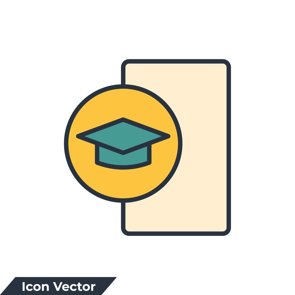 Ilustración de vector de logotipo de icono de aprendizaje móvil. plantilla de símbolo de aprendizaje electrónico para la colección de diseño gráfico y web