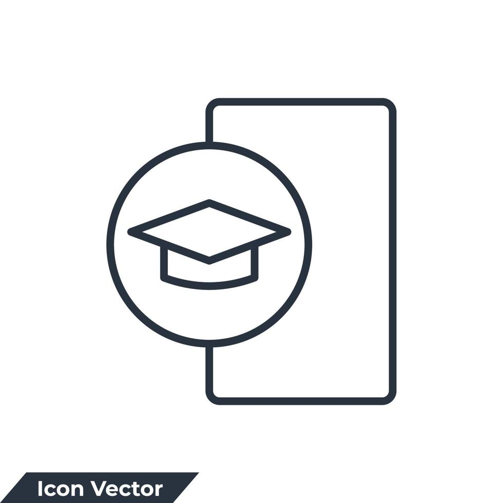 Ilustración de vector de logotipo de icono de aprendizaje móvil. plantilla de símbolo de aprendizaje electrónico para la colección de diseño gráfico y web