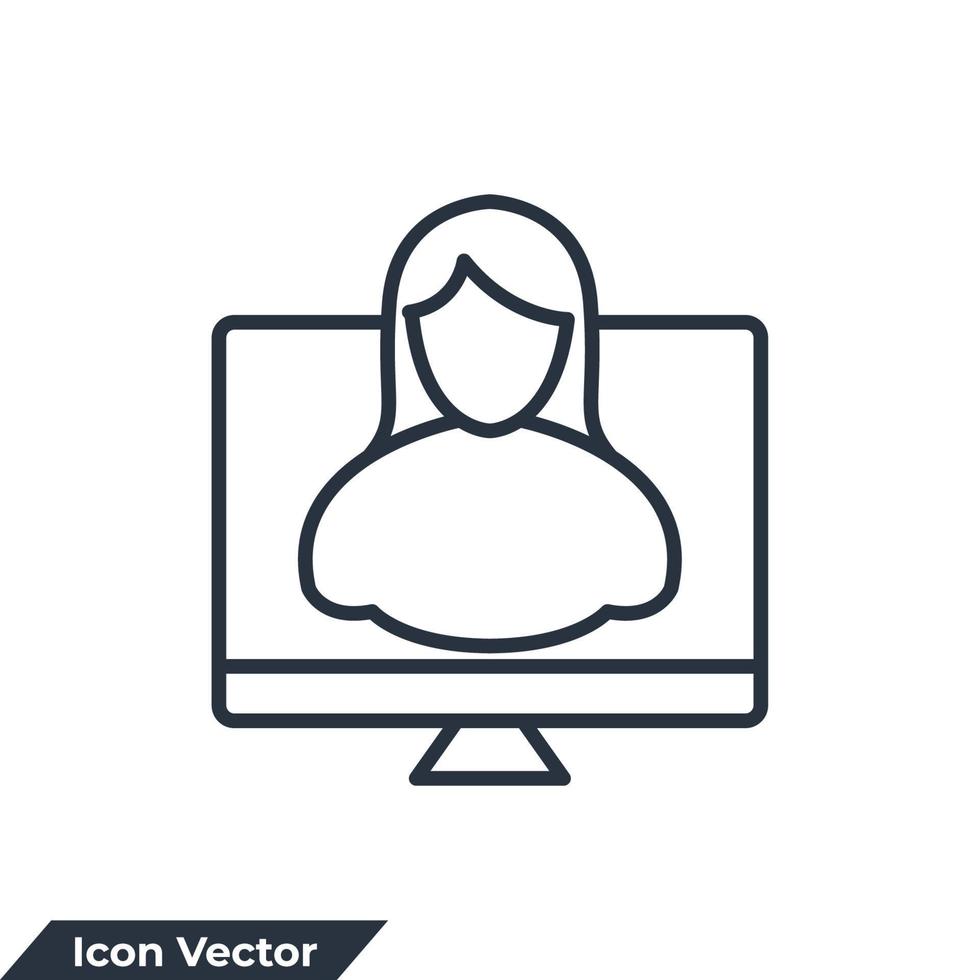 distance education icon logo vector illustration. webinar symbol template for graphic and web design collection