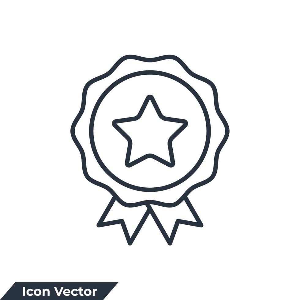 ilustración de vector de logotipo de icono de medallas. Calidad premium. plantilla de símbolo de insignia de logro para la colección de diseño gráfico y web