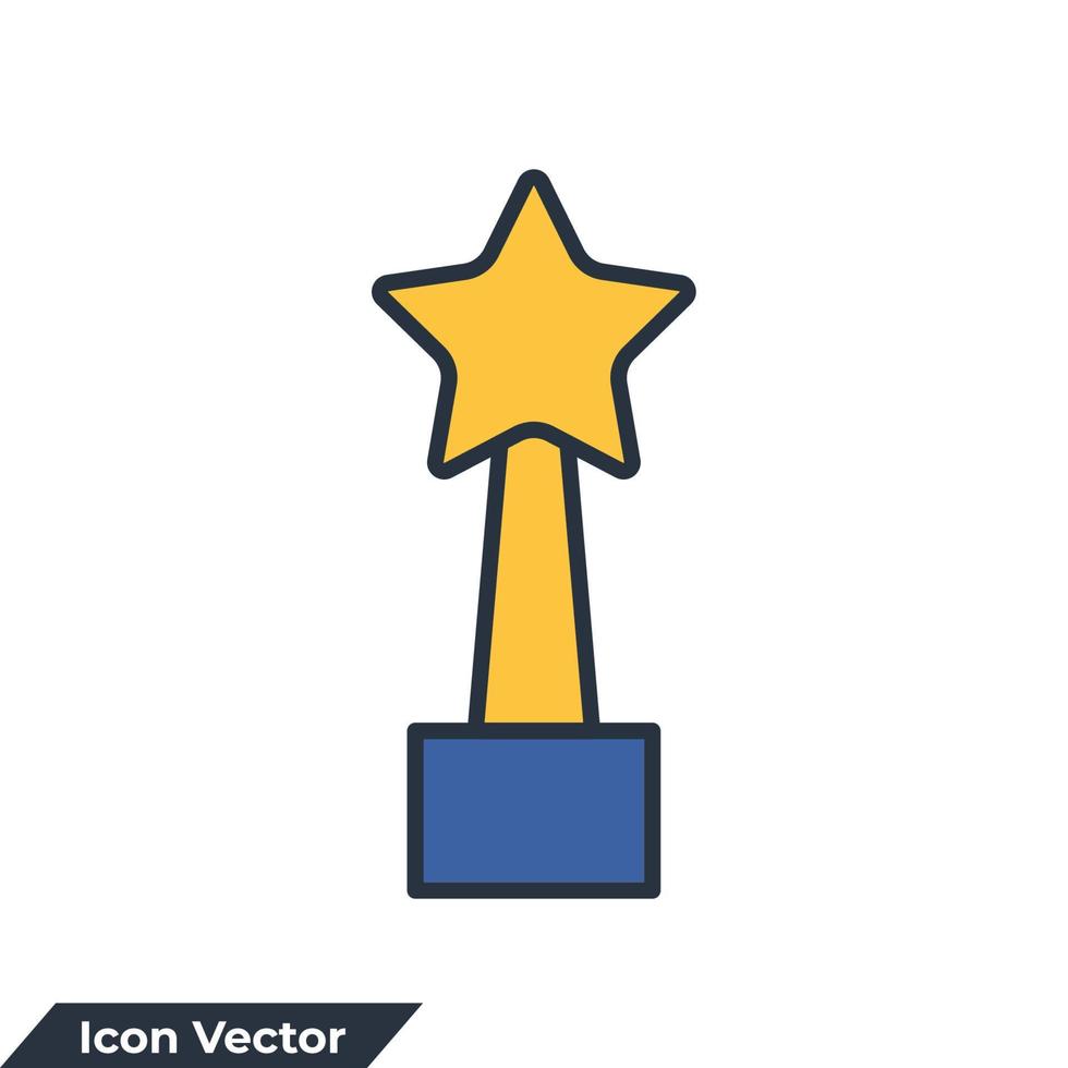 trophy icon logo vector illustration. Champion, award symbol template for graphic and web design collection