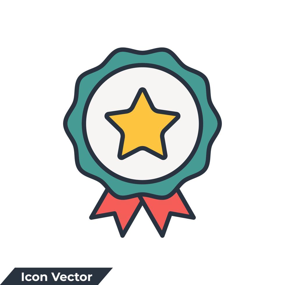 ilustración de vector de logotipo de icono de medallas. Calidad premium. plantilla de símbolo de insignia de logro para la colección de diseño gráfico y web