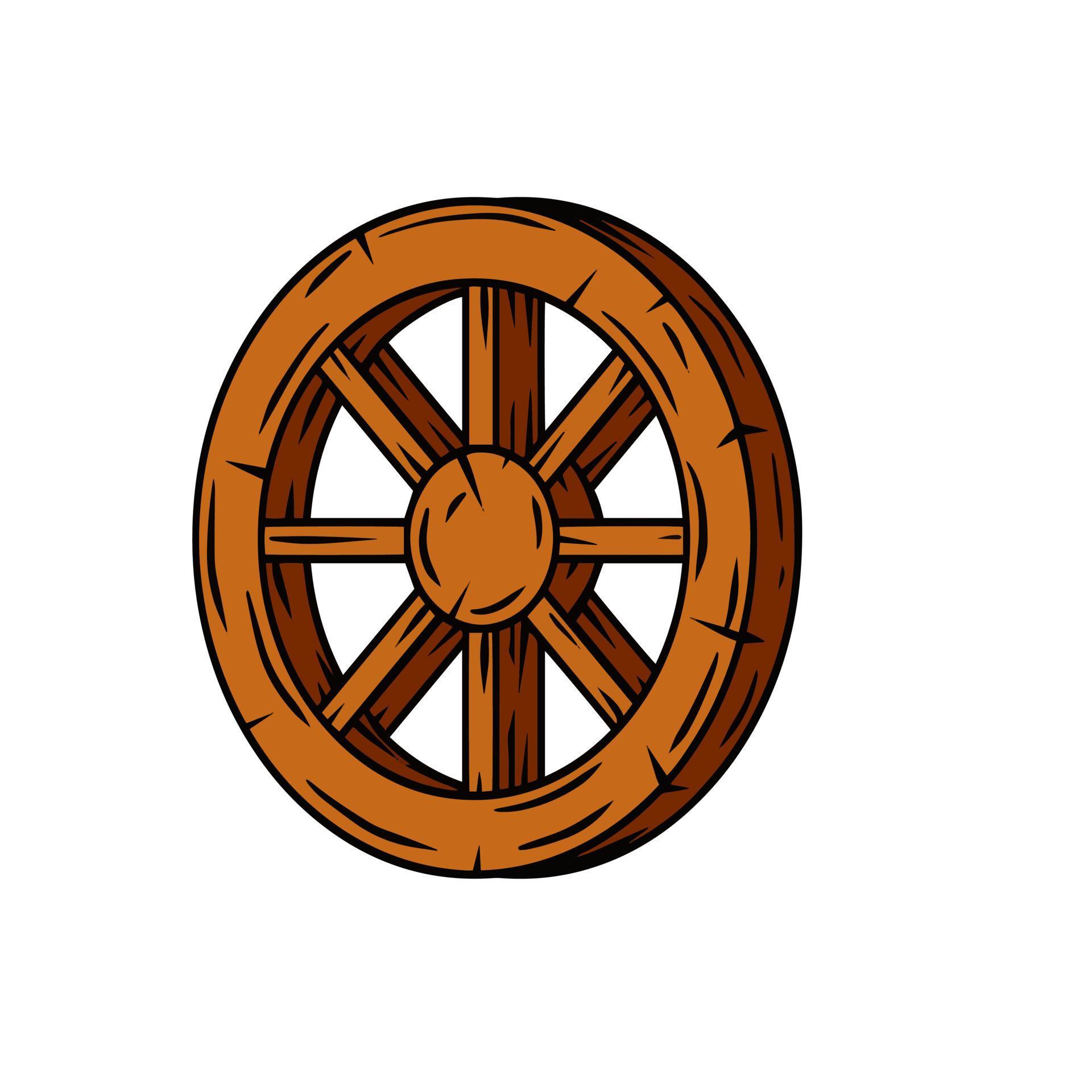 Old wooden cart wheels. 11480986 Vector Art at Vecteezy