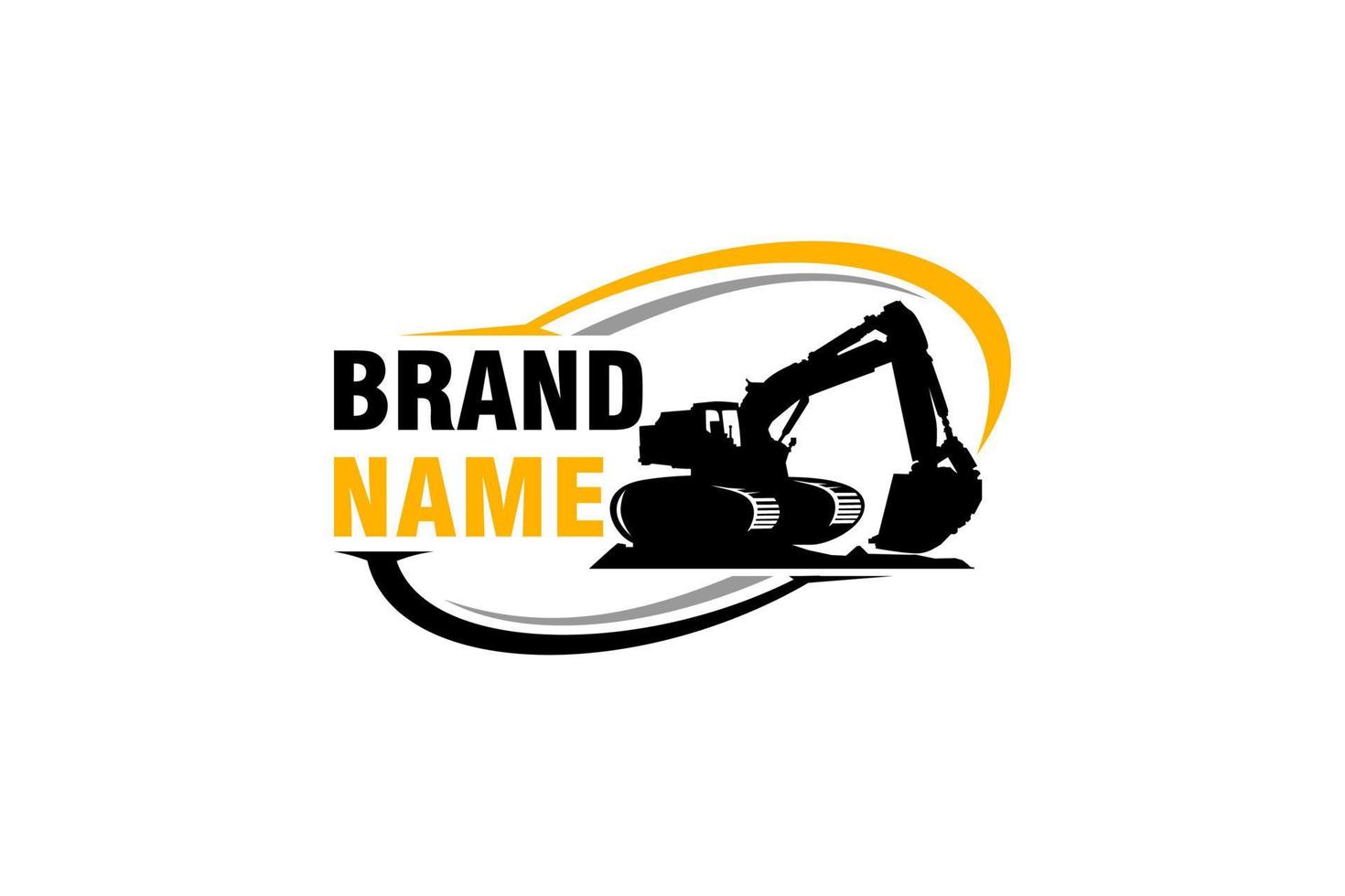 Excavator logo template vector. Heavy equipment logo vector for construction company. Creative excavator illustration for logo template.