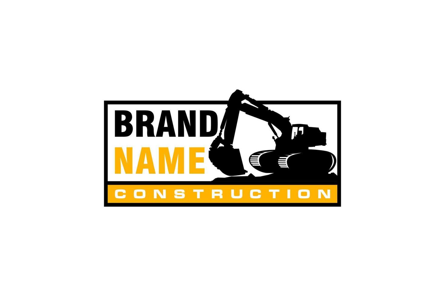 Excavator logo template vector. Heavy equipment logo vector for construction company. Creative excavator illustration for logo template.