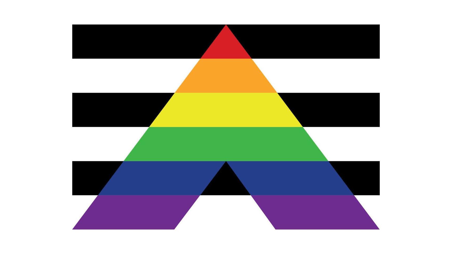 Straight Allies pride flag. LGBT community flag. vector