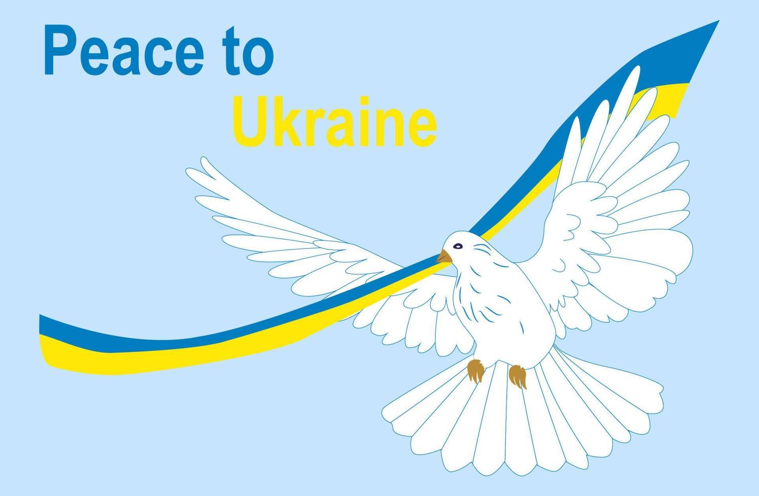 Dove of Peace with Flag of Ukraine. The concept of peace in Ukraine. vector