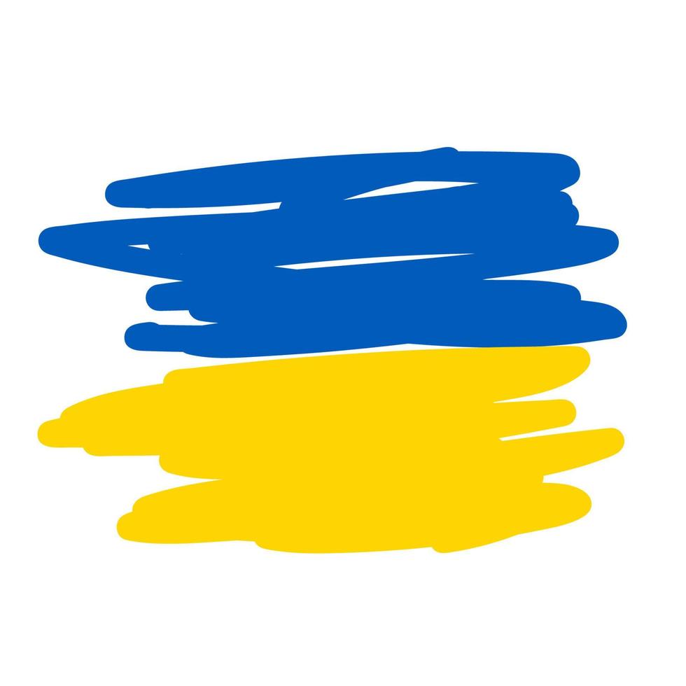bandera de ucrania. apoye el signo de ucrania. pegatina con los colores de la bandera ucraniana. concepto de guerra en ucrania. vector