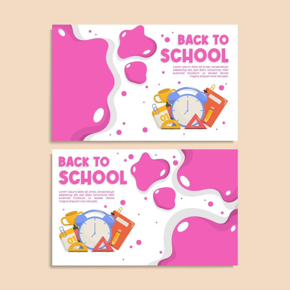 Set of Back to School Landscape Banner vector