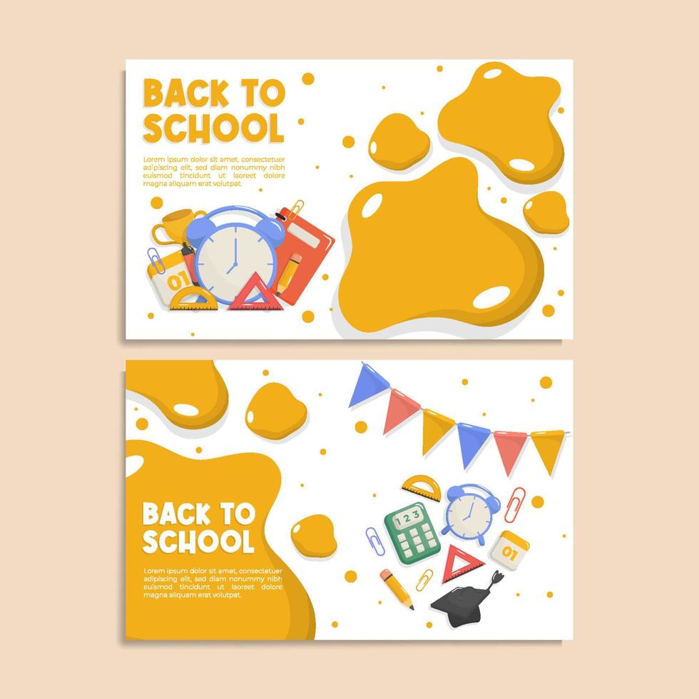 Set of Back to School Landscape Banner vector