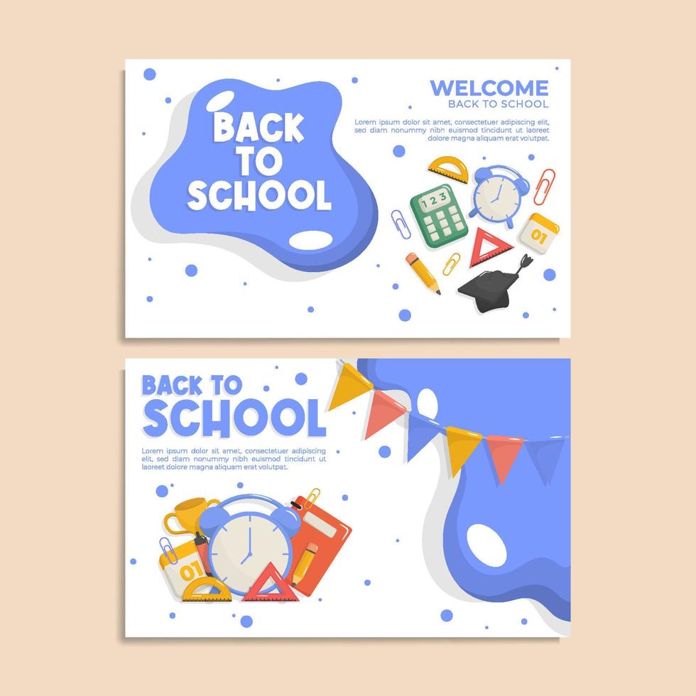 Set of Back to School Landscape Banner vector