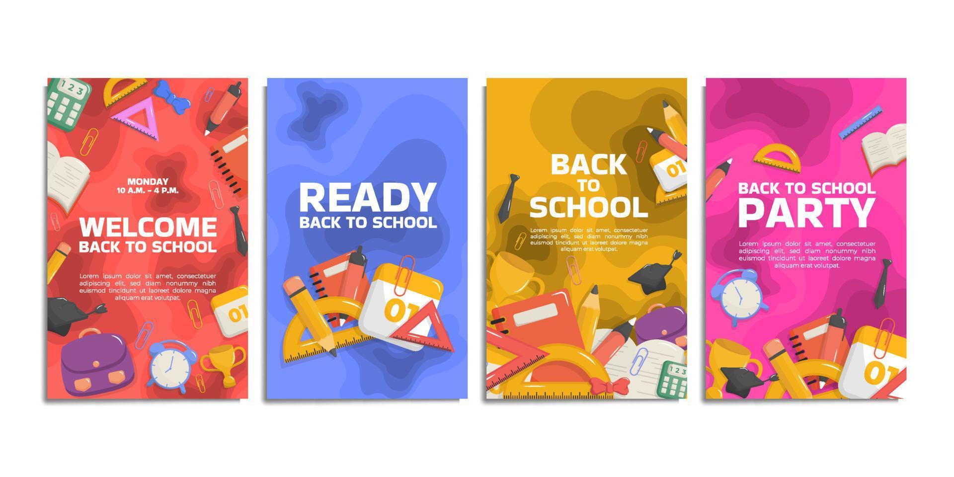 Back to School Social Media Stories Collection vector