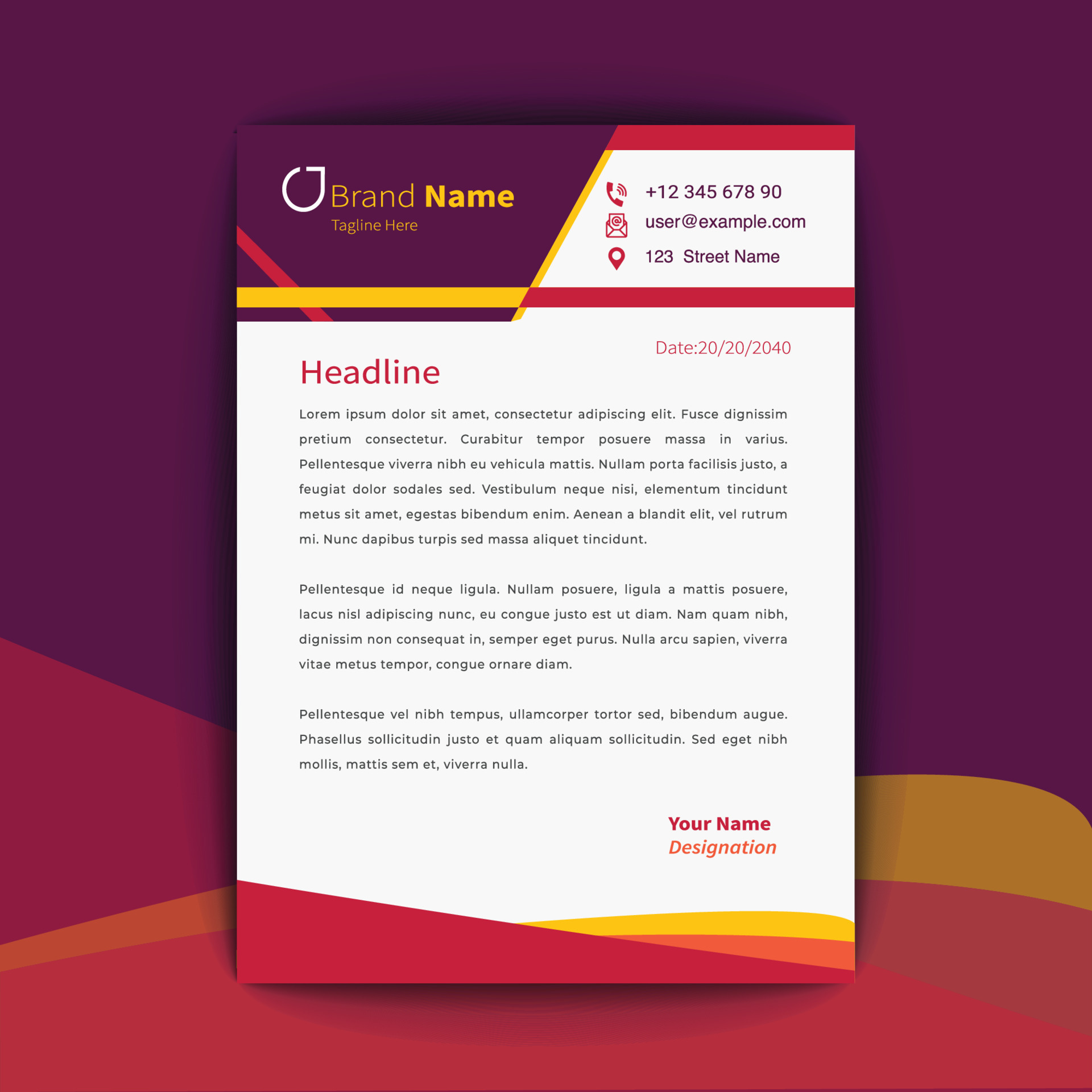 Business Letter Design Background