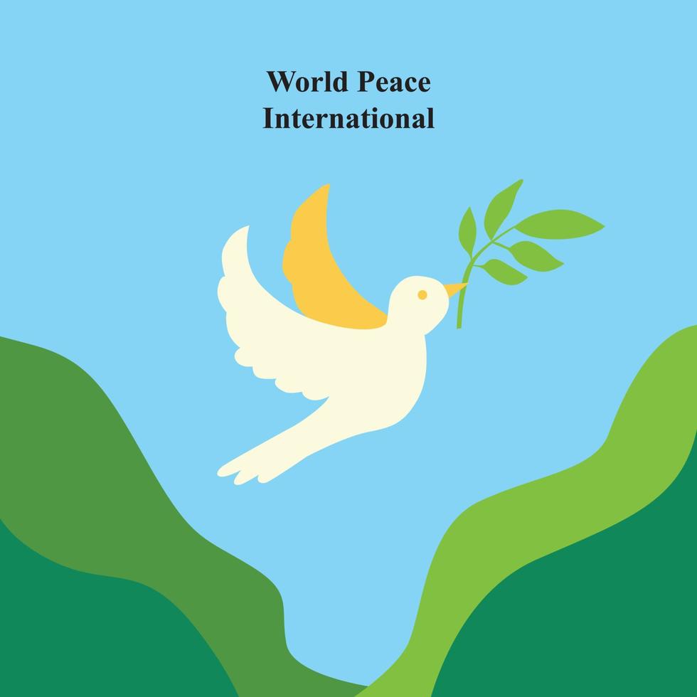 ilustración del día internacional de la paz mundial vector