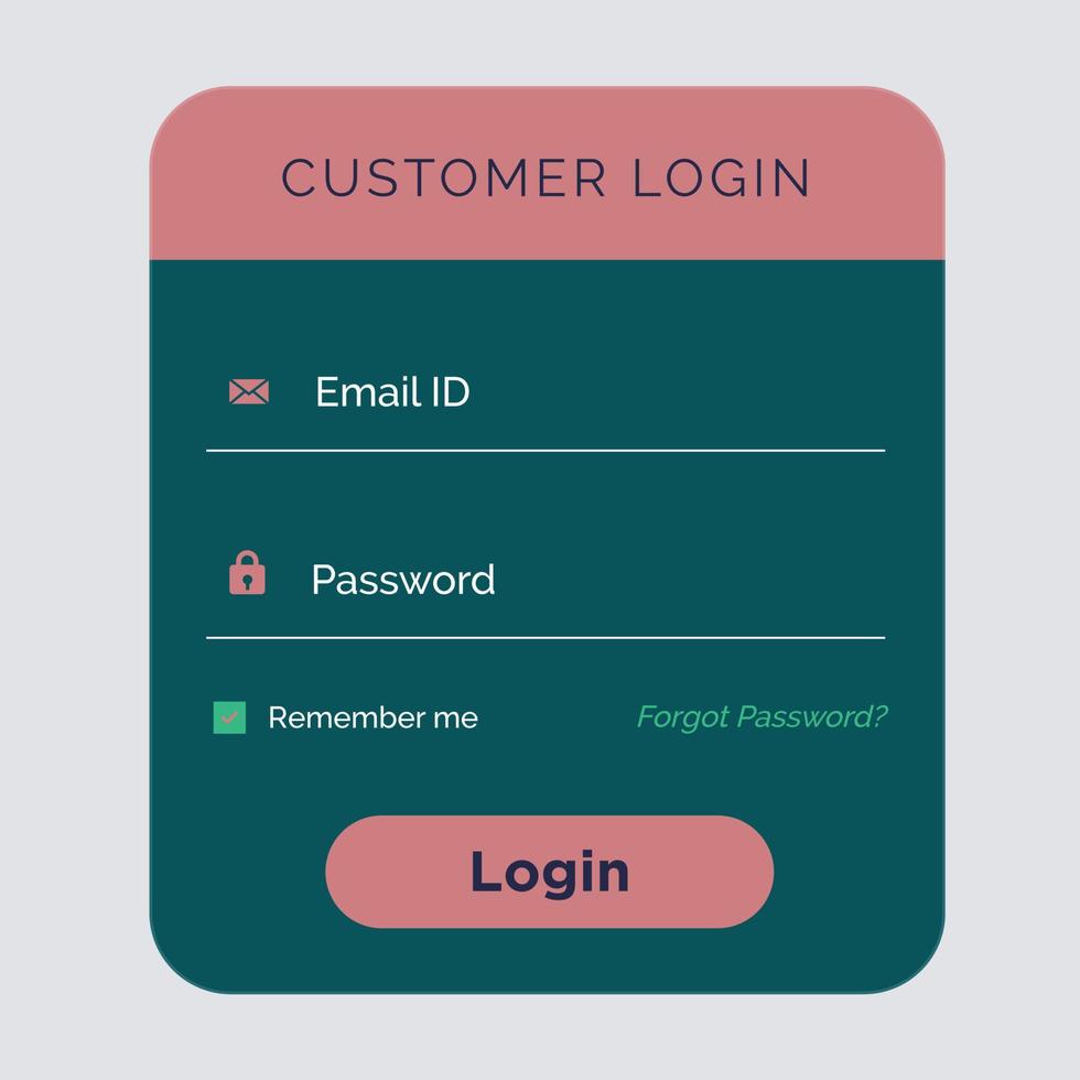 login form, Login page, sign in, Vector design template