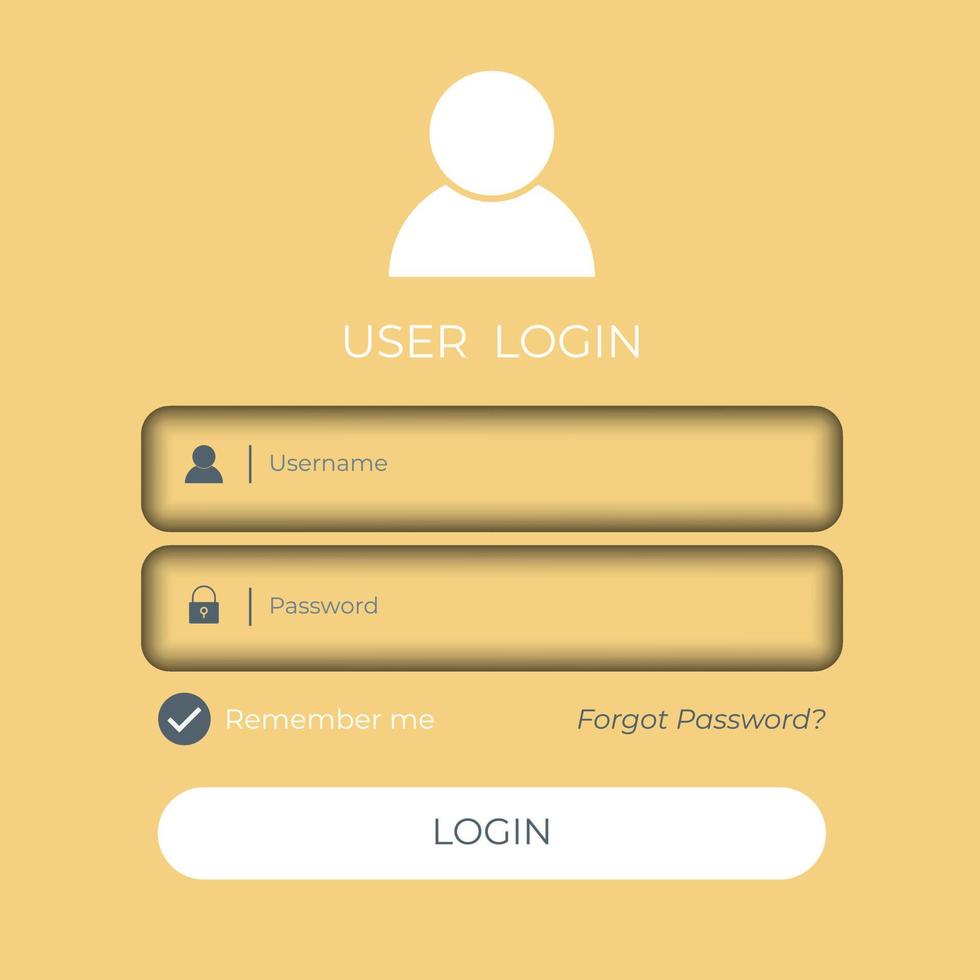 login panel, modern login page design template. vector