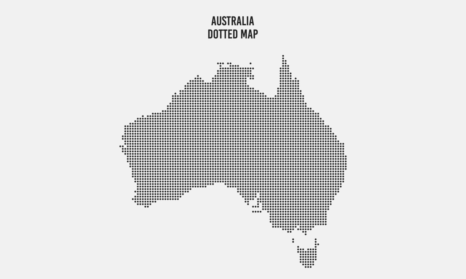 Halftone dotted australia map vector illustration isolated on light grey background