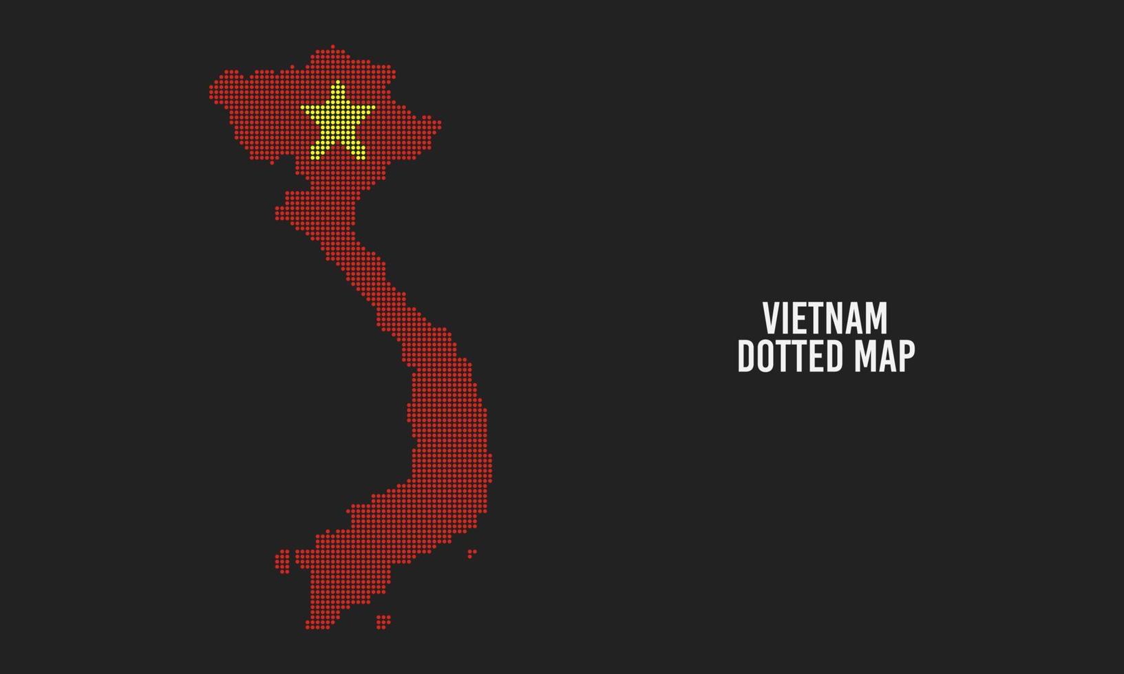 ilustración de vector de mapa de vietnam punteado aislado sobre fondo oscuro