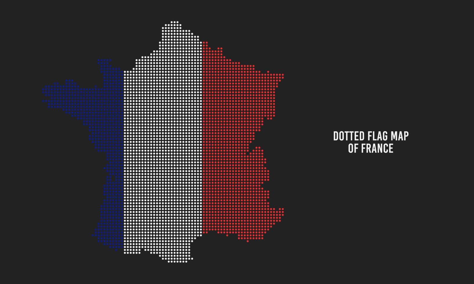 Dotted Map of France Vector Illustration with Dark Background