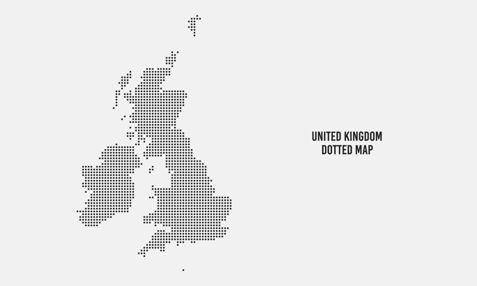 ilustración de vector de mapa de reino unido punteado de semitono aislado sobre fondo gris claro