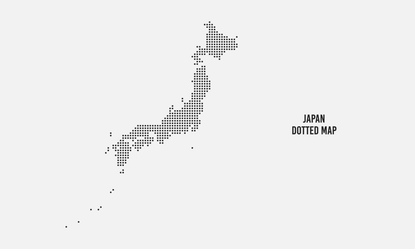 ilustración de vector de mapa de japón punteado de semitono aislado sobre fondo gris claro