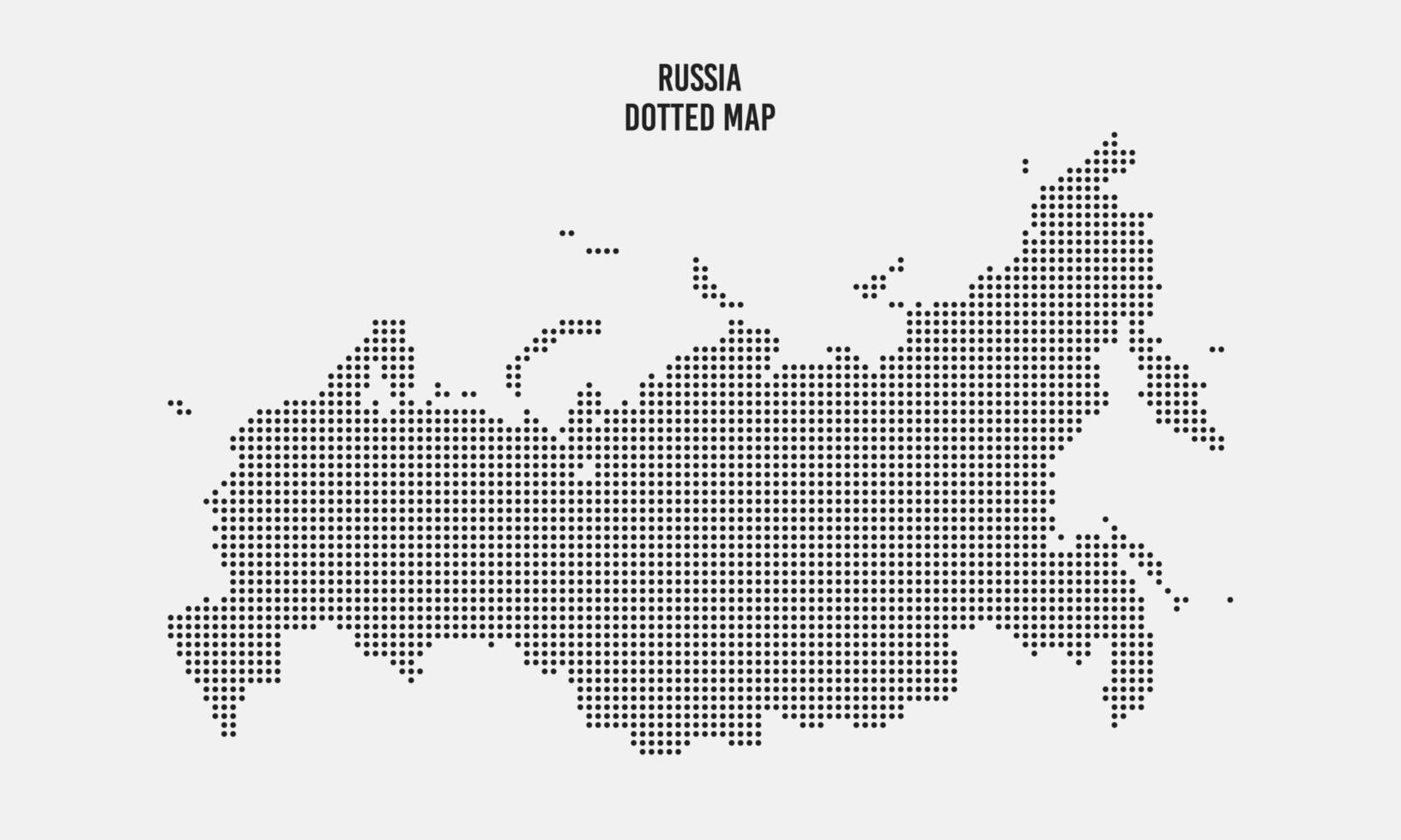 Ilustración de vector de mapa de rusia de puntos de semitono aislado sobre fondo gris claro