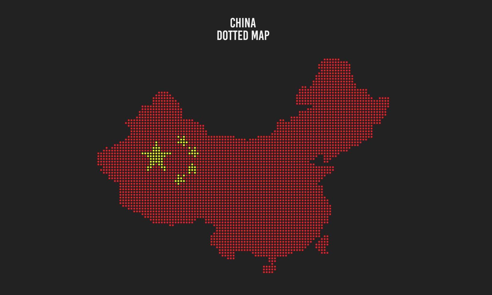 ilustración de vector de mapa de china punteada aislado sobre fondo oscuro