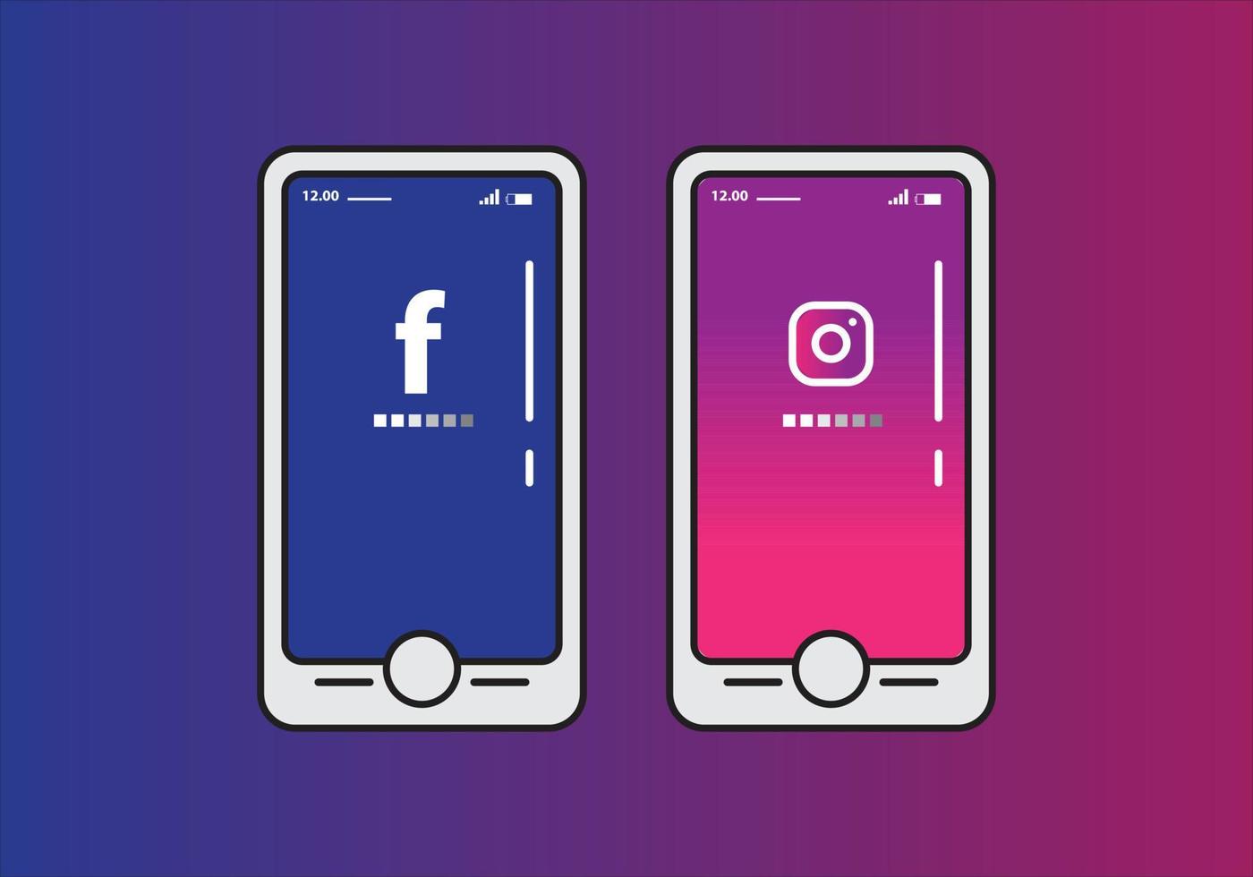 Facebook and instagram social media icon vector design