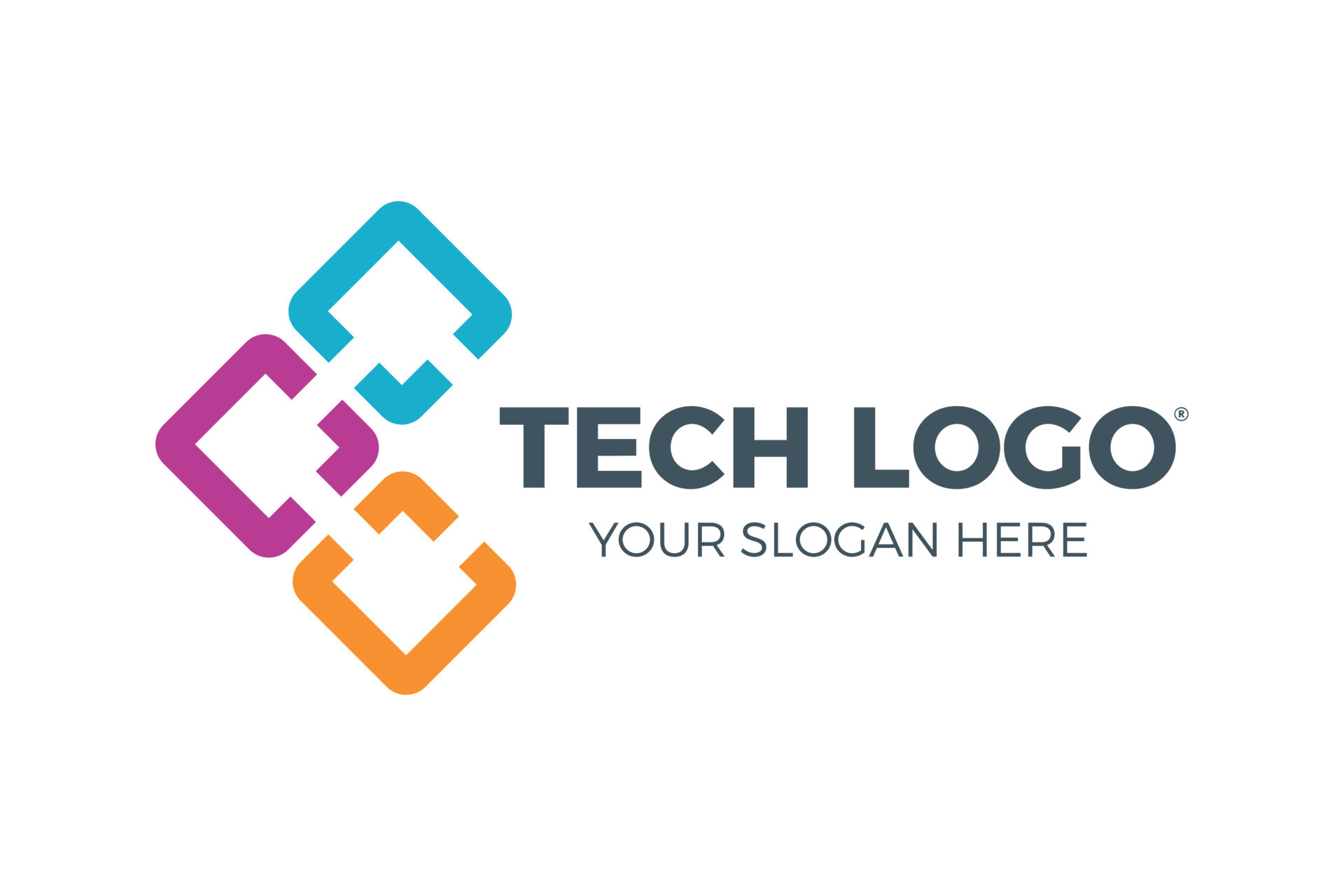 Technology logo, computer and data related business, hi-tech and ...