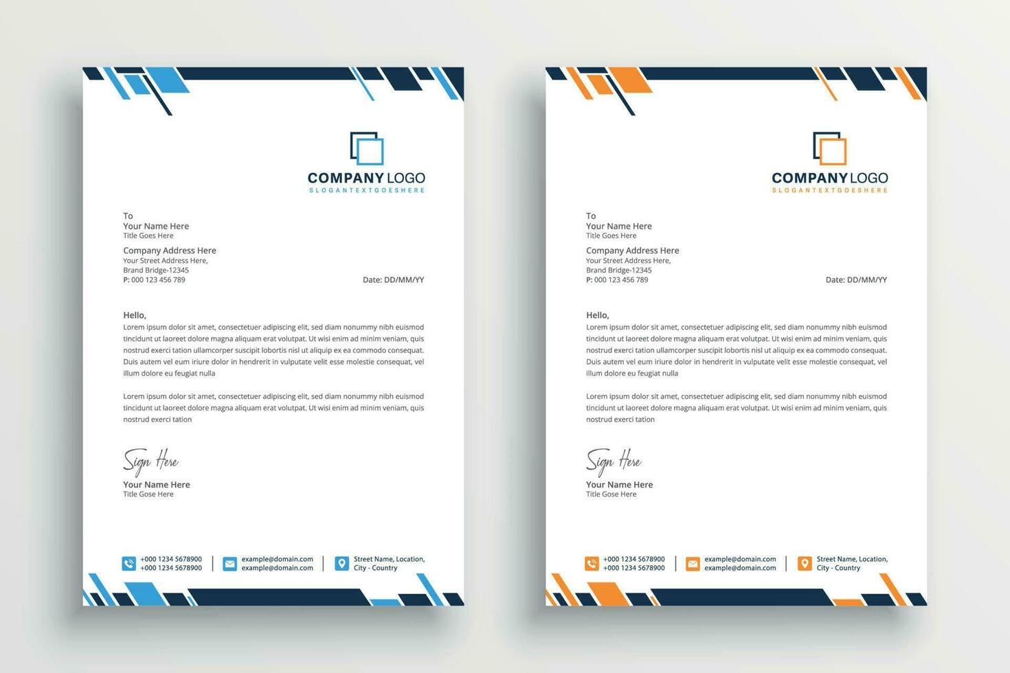 Modern company letterhead vector