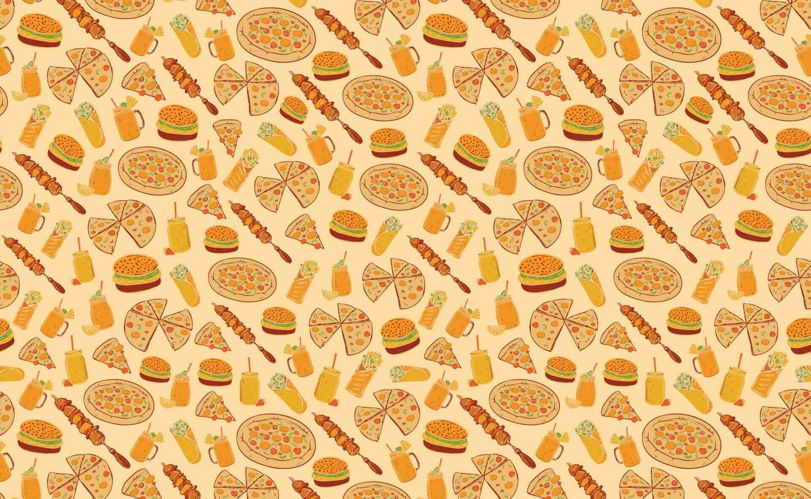 Fast food illustrations pattern vector