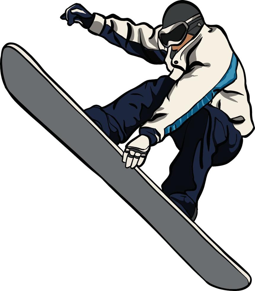 Snowboard winter sport extreme jumping vector