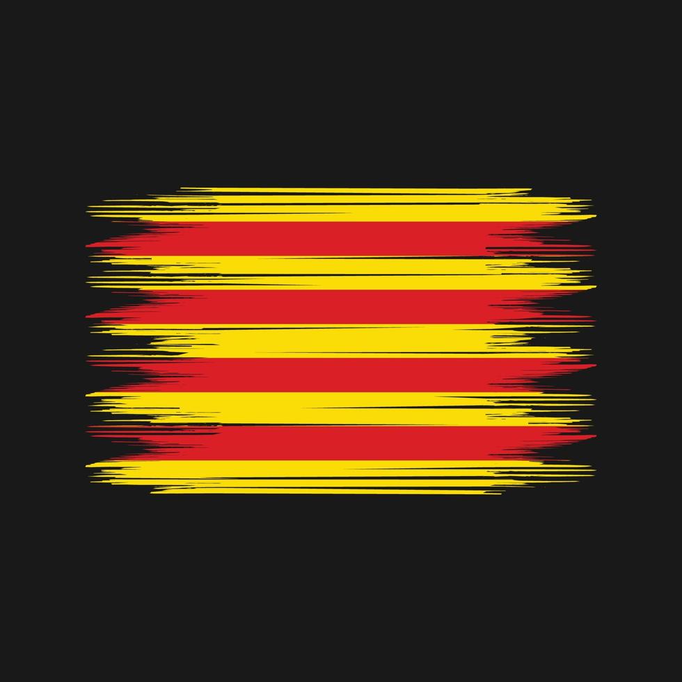 vector de pincel de bandera de cataluña. vector de pincel de bandera nacional