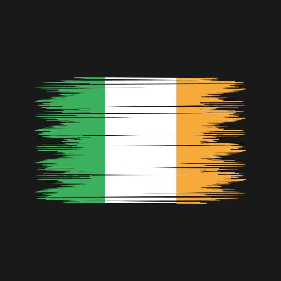 vector de pincel de bandera de irlanda. vector de pincel de bandera nacional