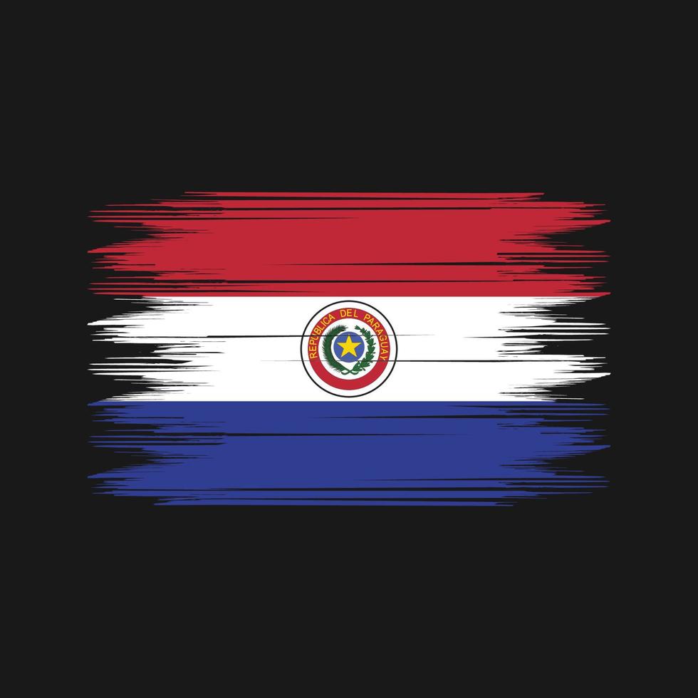 vector de pincel de bandera paraguaya. vector de pincel de bandera nacional