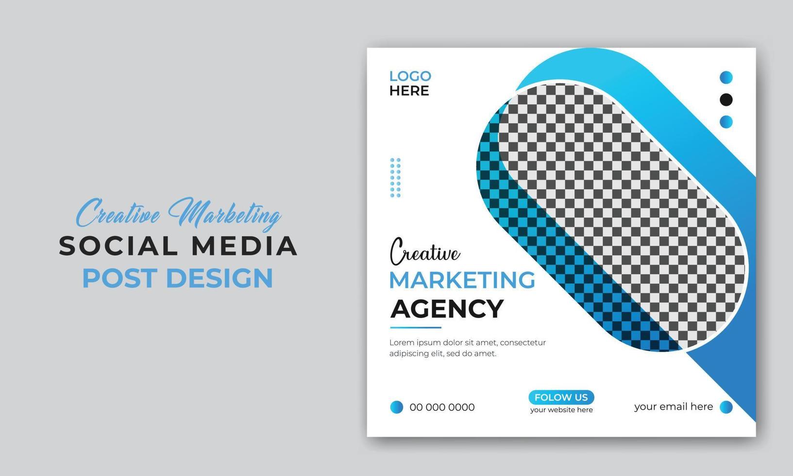 Corporate business digital marketing agency social media post or web banner design template vector